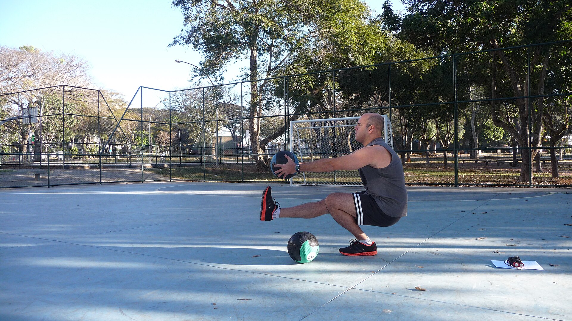 Athlete performing pistol squat